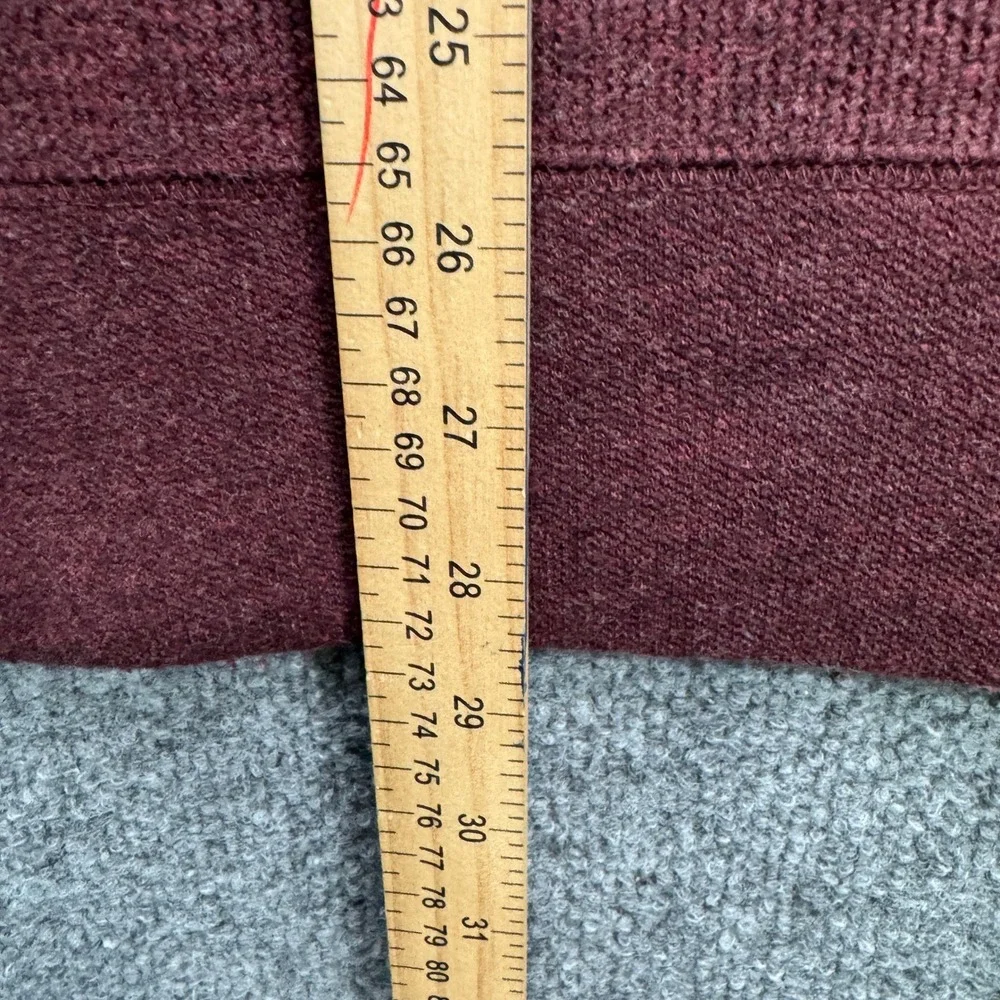 Banana Republic Sweatshirt Mens XL Burgundy Long Sleeve Waffle Fleece Fleece